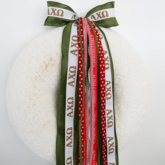 Alpha Chi Omega Ribbon Set With Bow - Knot and Spool