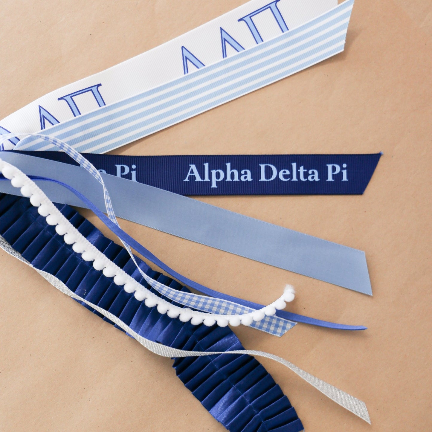 Alpha Delta Pi Ribbon Tassel - Knot and Spool