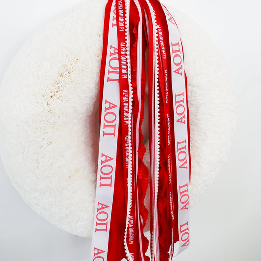 Alpha Omicron Pi Ribbon Set Without Bow - Knot and Spool
