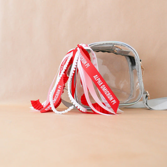 Alpha Omicron Pi Ribbon Tassel - Knot and Spool