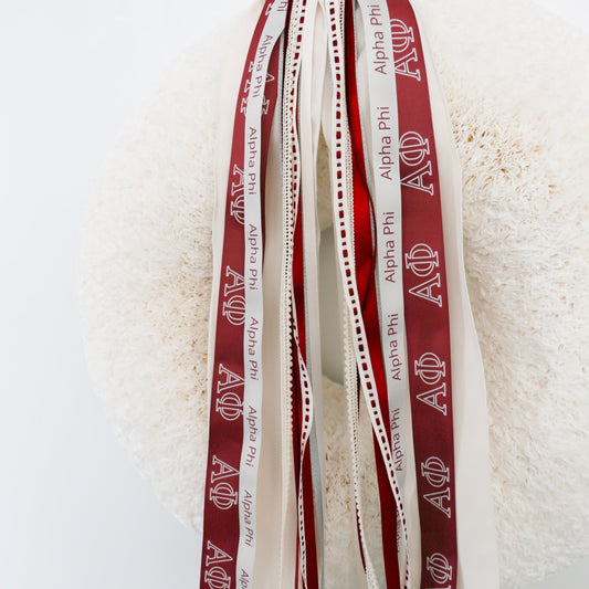 Alpha Phi Ribbon Set Without Bow - Knot and Spool