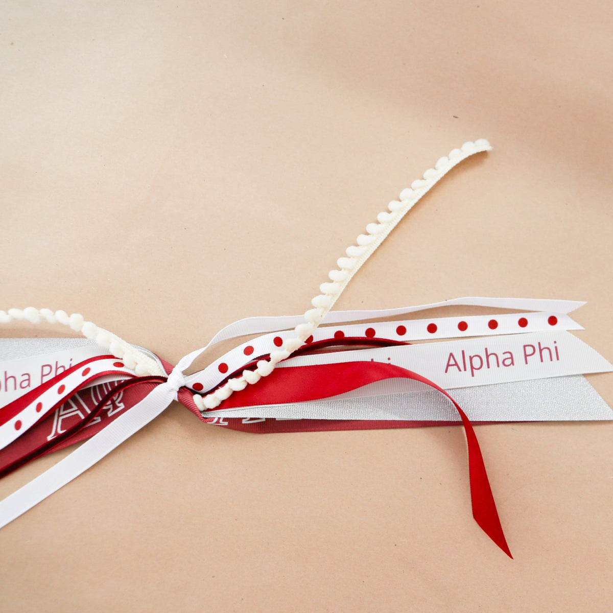 Alpha Phi Ribbon Tassel - Knot and Spool
