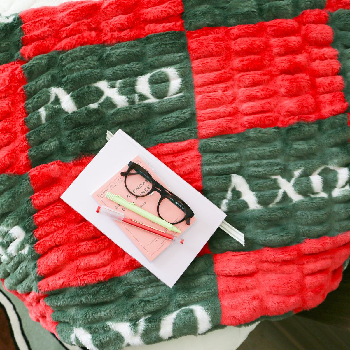 Alpha Chi Omega 50" x 60" Luxury Double-Sided Faux Fur Throw Blanket