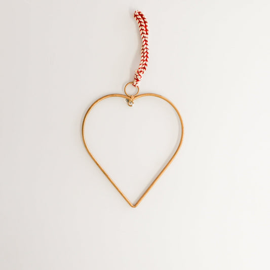 Antique Brass Heart Door Hanger | 9 x 11 inches - Knot and Spool