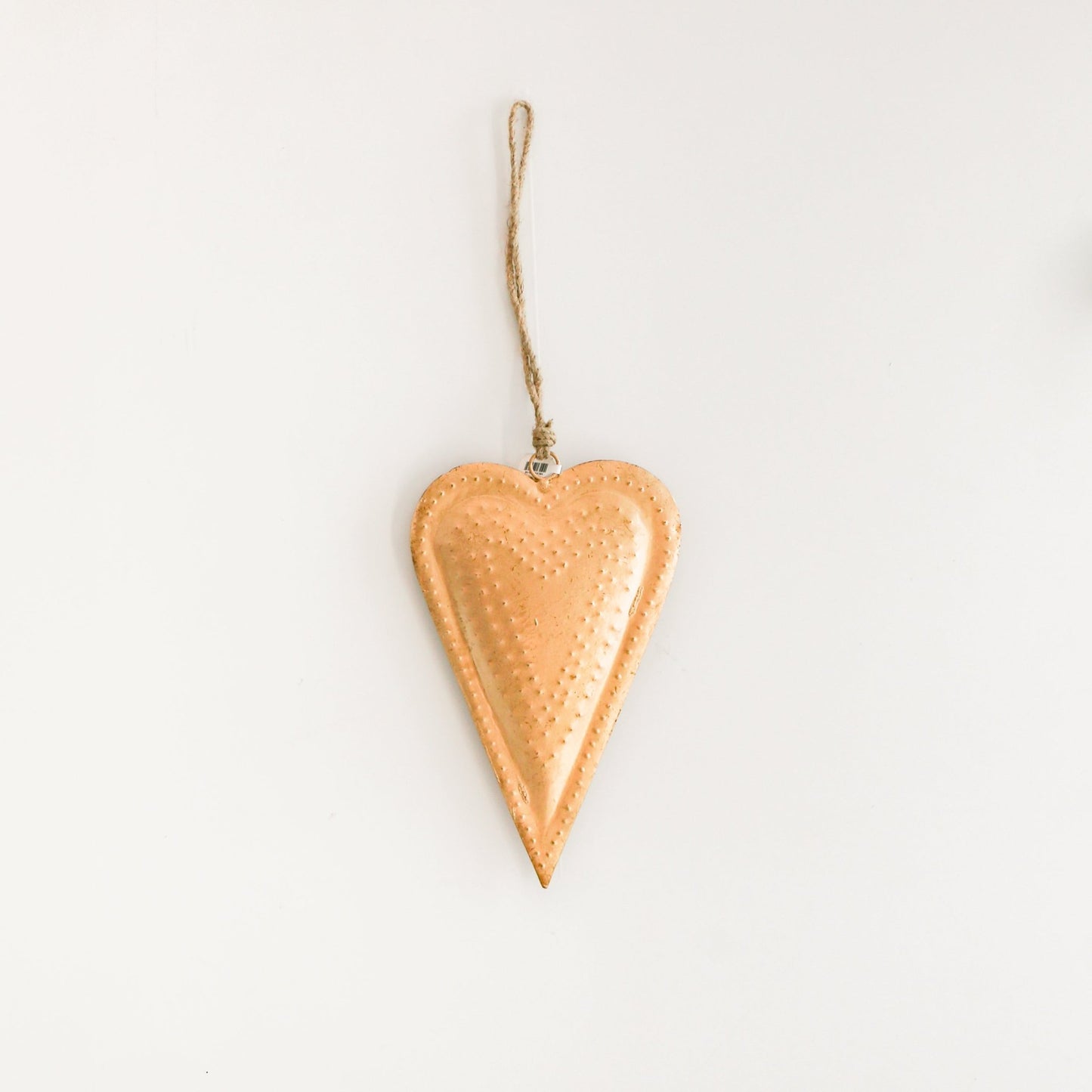 Antique Brass Metal Heart | 6 x 9.5 inches - Knot and Spool