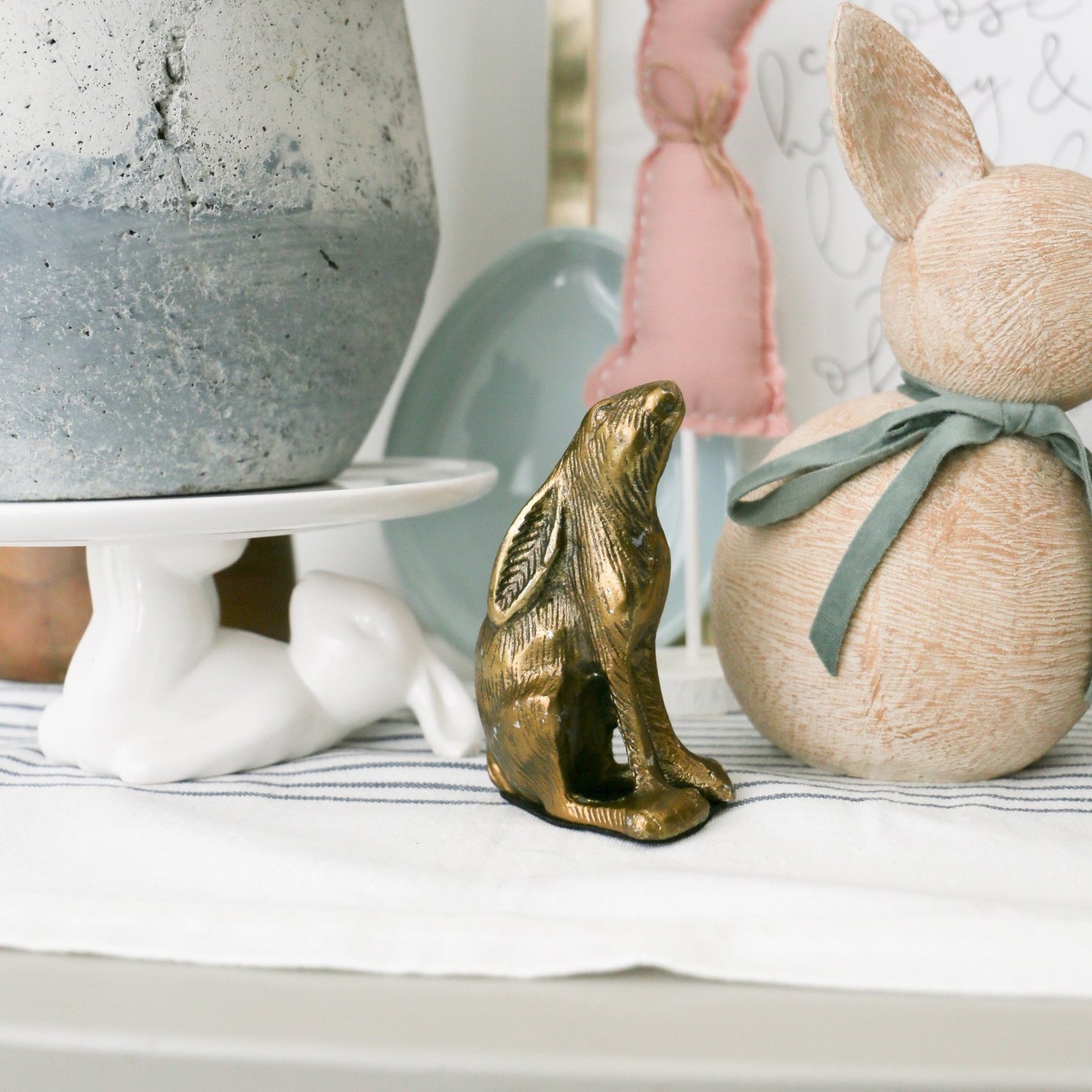 Bea Bunny | Antiqued Gold Finish | 4.5 - inch - Knot and Spool