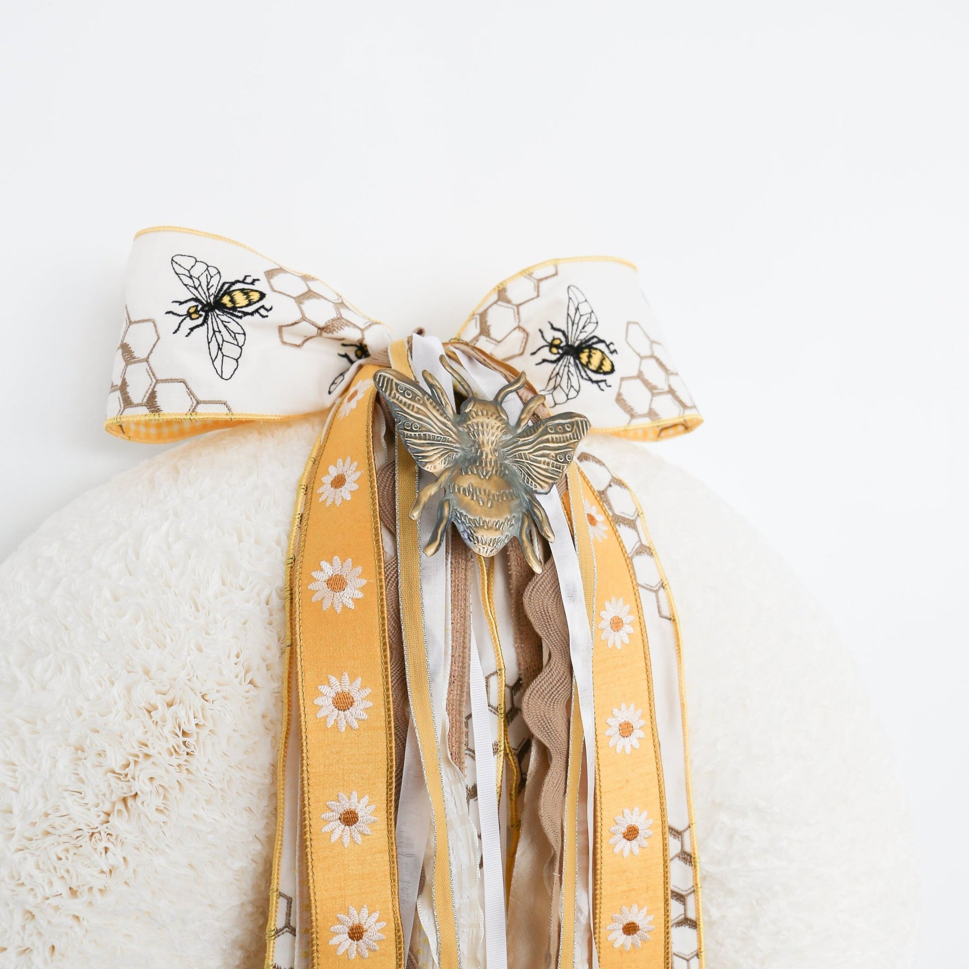Bee Stamped Metal Ornament - Knot and Spool