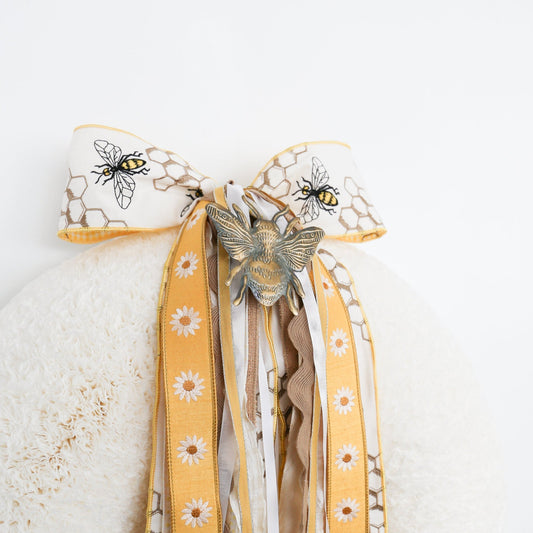 Bee Stamped Metal Ornament - Knot and Spool