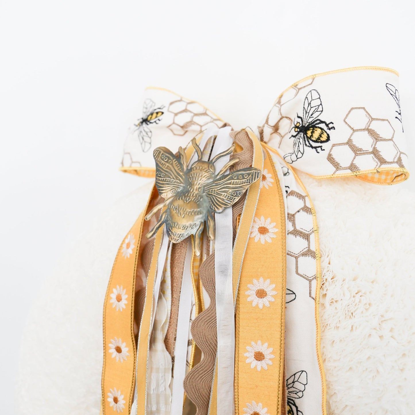 Bee Stamped Metal Ornament - Knot and Spool