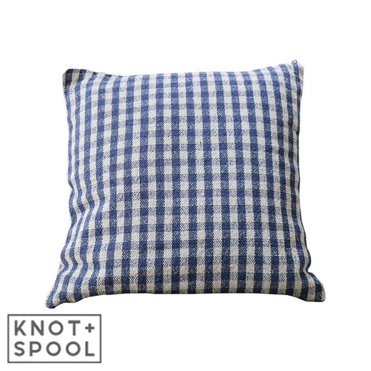 Blue Gingham Pillow | 18" x 18" - Knot and Spool