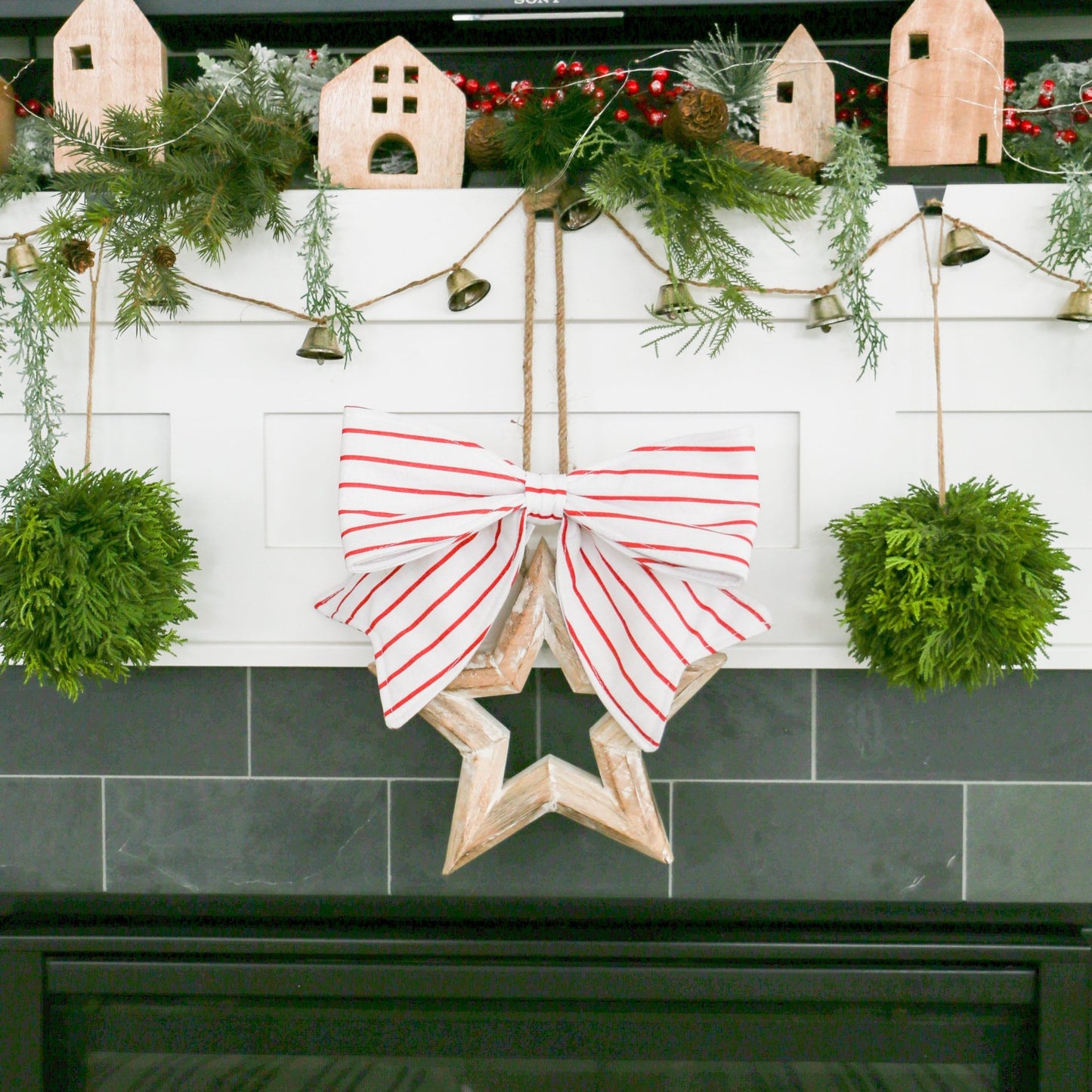 Candy Cane Stripe Bow | 15.5 - inch - Knot and Spool