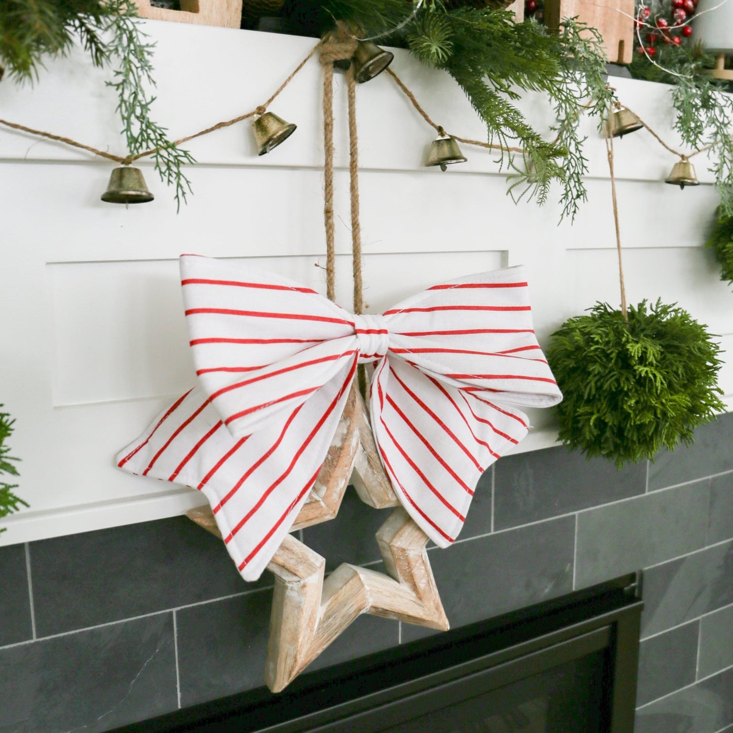 Candy Cane Stripe Bow | 15.5 - inch - Knot and Spool