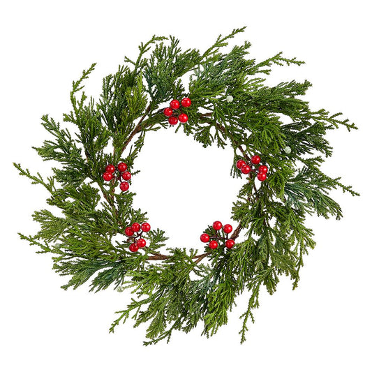 Cedar Wreath with Berries | 11.4 - inch - Knot and Spool