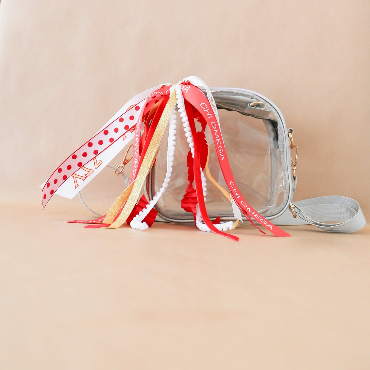 Chi Omega Ribbon Tassel - Knot and Spool