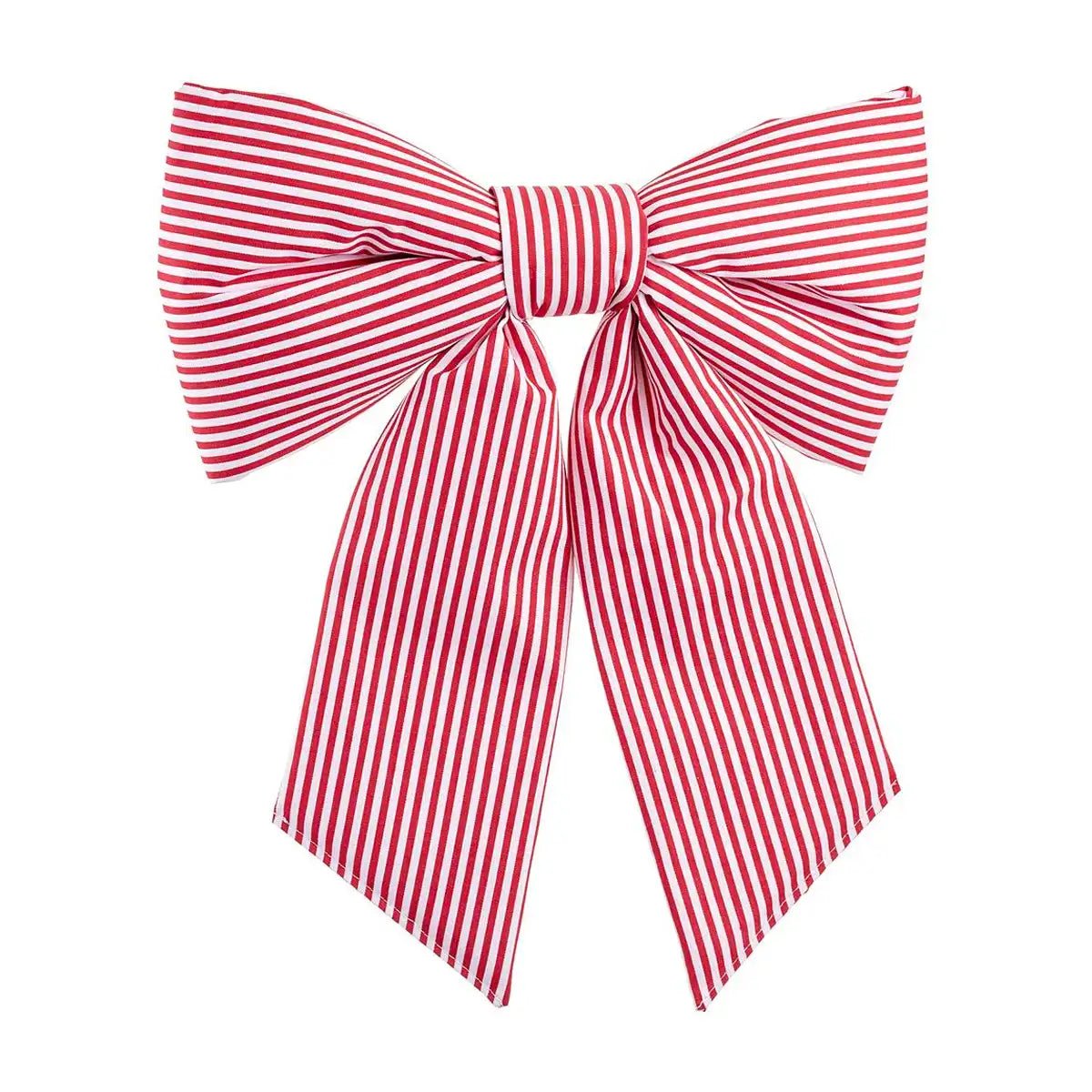 Classic Holiday Stripe Double - Tail Bow | Large - Knot and Spool
