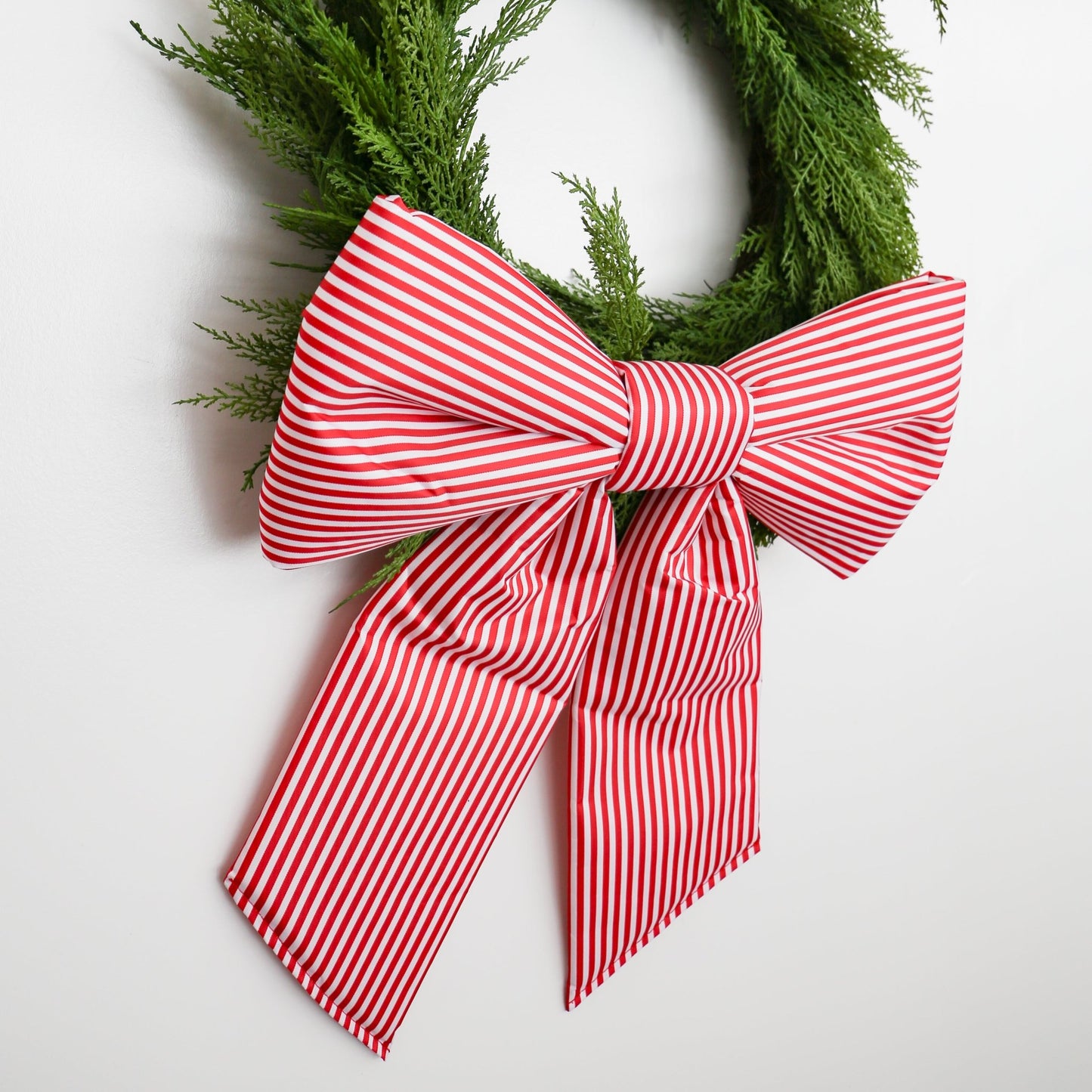 Classic Holiday Stripe Double - Tail Bow | Large - Knot and Spool