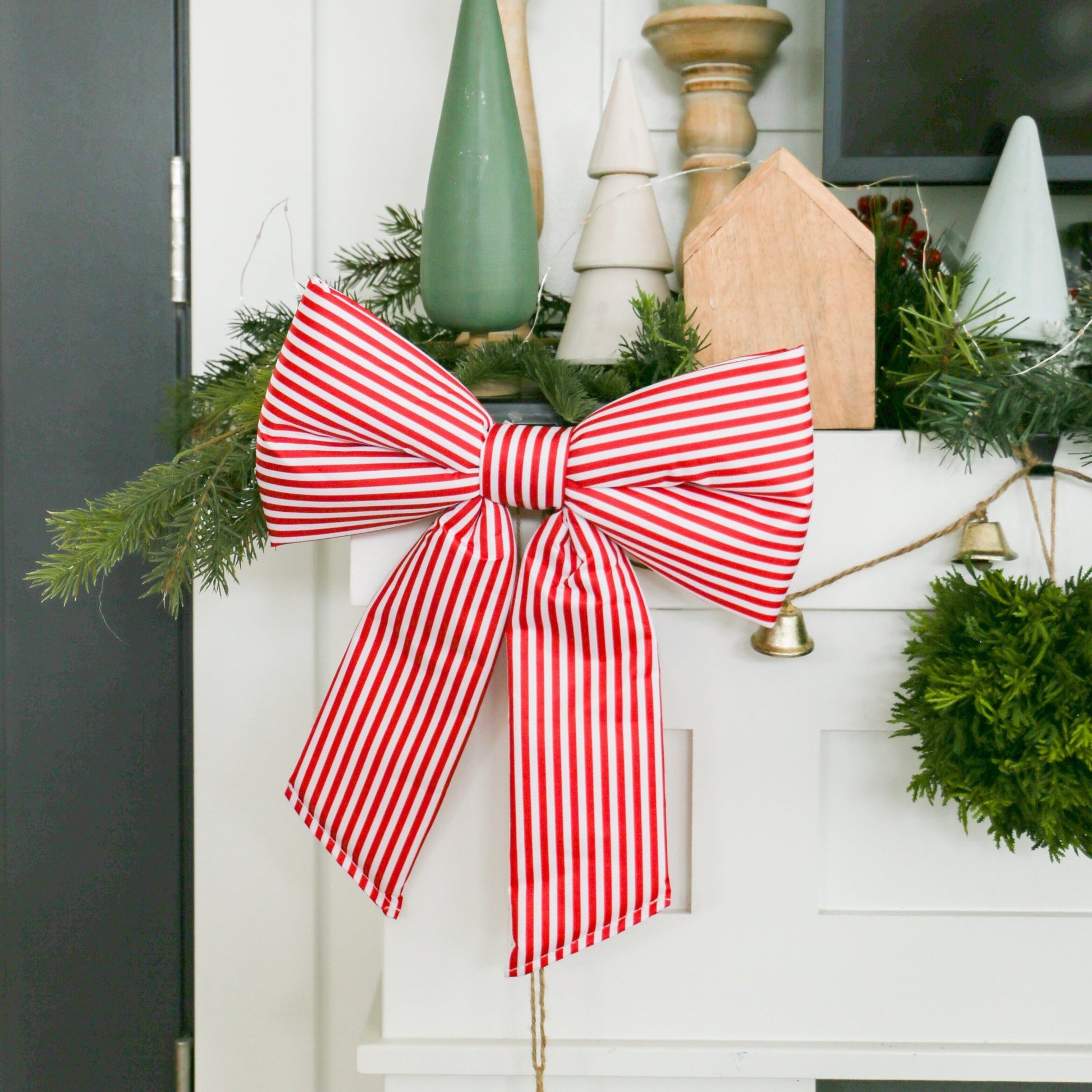 Classic Holiday Stripe Double - Tail Bow | Small - Knot and Spool