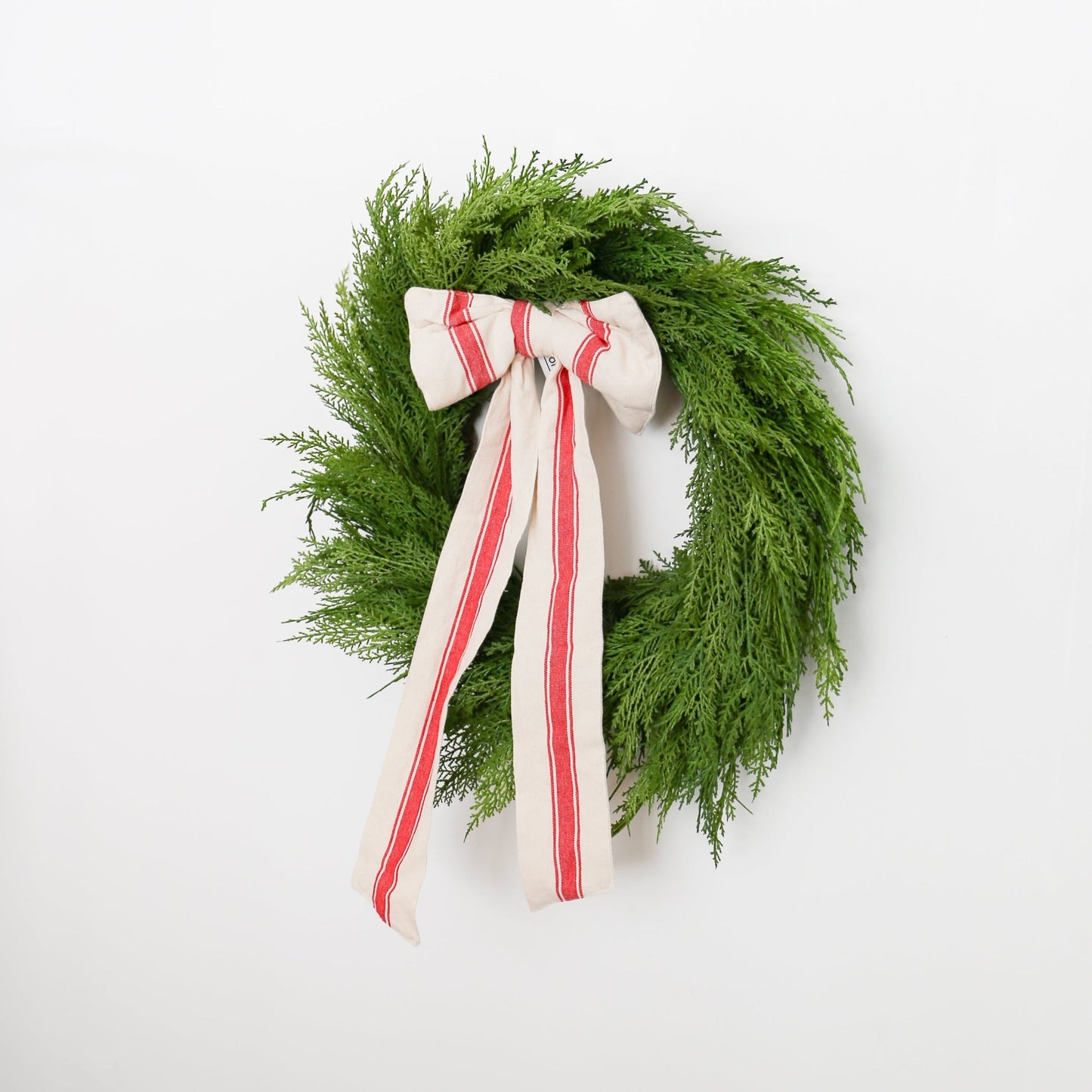 Classic Woven Red & Natural Stripe Bow with Clip | 21 - inch - Knot and Spool