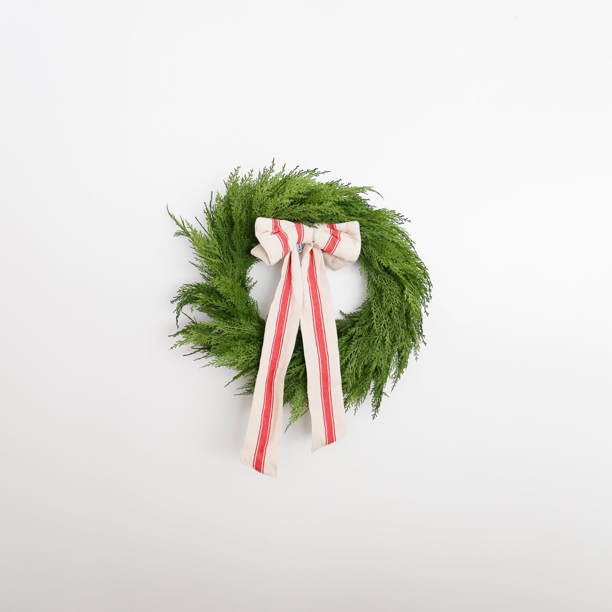 Classic Woven Red & Natural Stripe Bow with Clip | 21 - inch - Knot and Spool