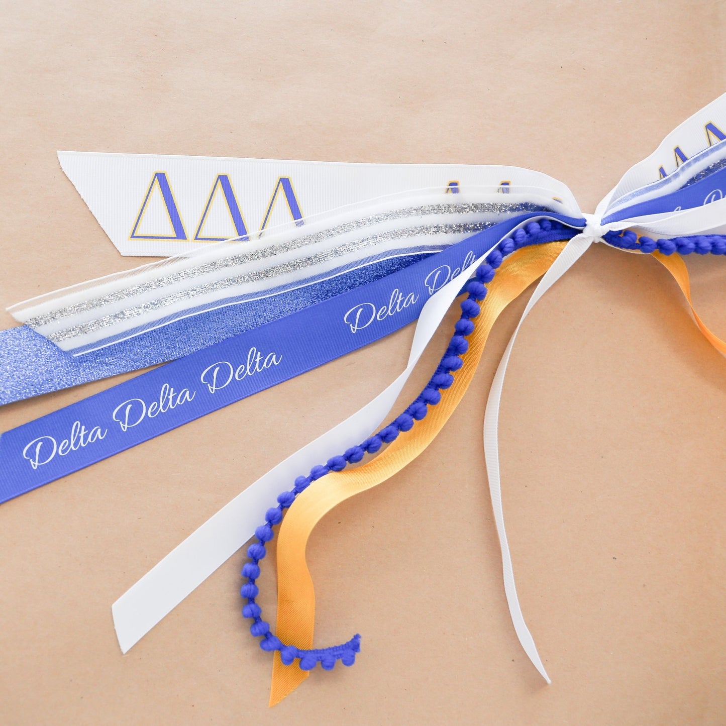 Delta Delta Delta Ribbon Tassel - Knot and Spool