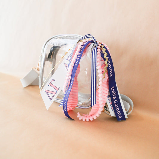 Delta Gamma Ribbon Tassel - Knot and Spool