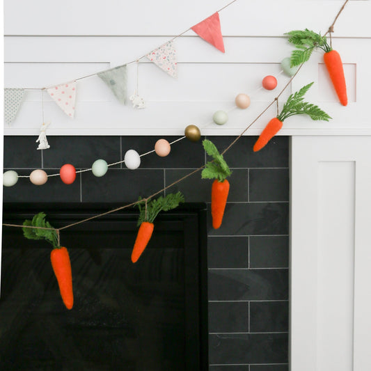 Flocked Carrot Garland - 108" - Knot and Spool