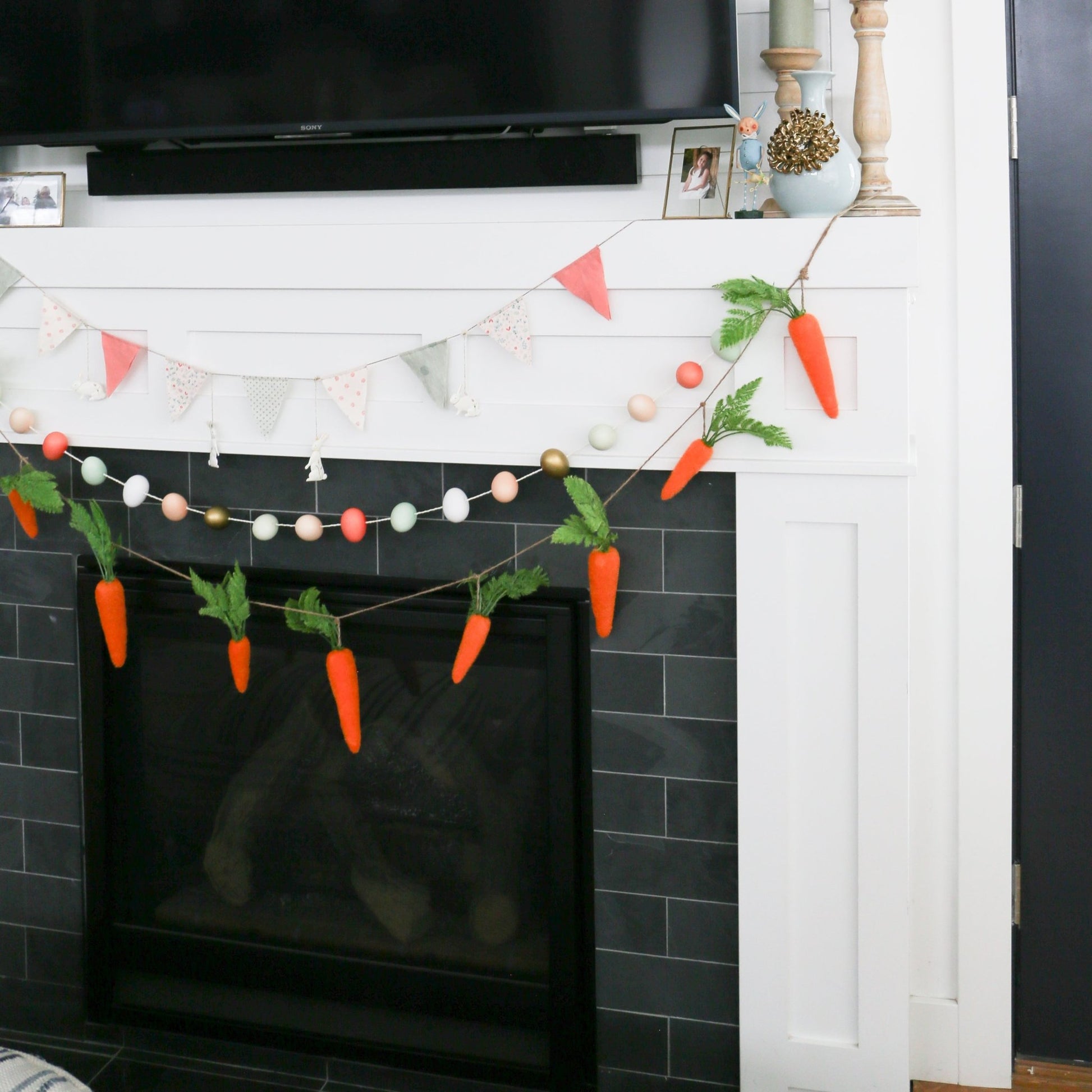 Flocked Carrot Garland - 108" - Knot and Spool