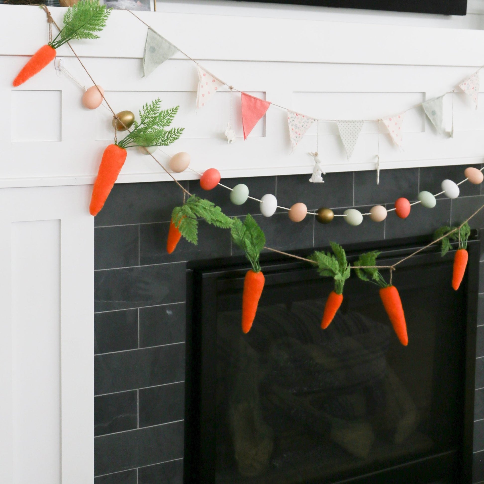 Flocked Carrot Garland - 108" - Knot and Spool
