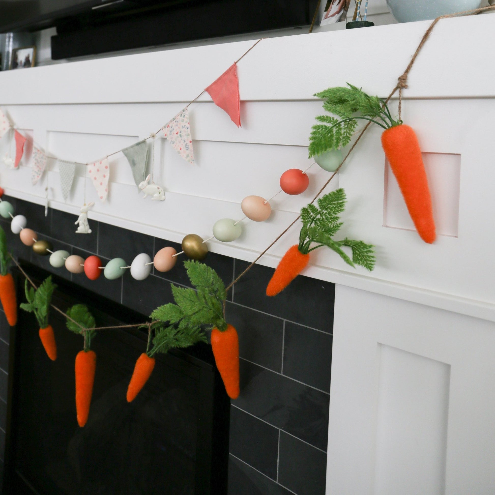 Flocked Carrot Garland - 108" - Knot and Spool