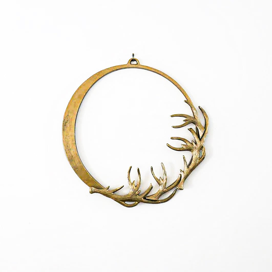 Gold Metal Deer Antler Wreath - Knot and Spool