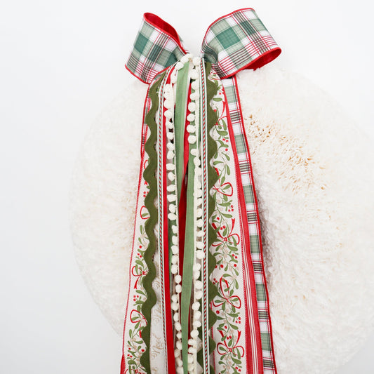 Holly and Plaid RIBBON SET™ (with Bow) - Knot and Spool