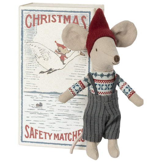 2021 Maileg Big Brother Christmas Mouse in Matchbox