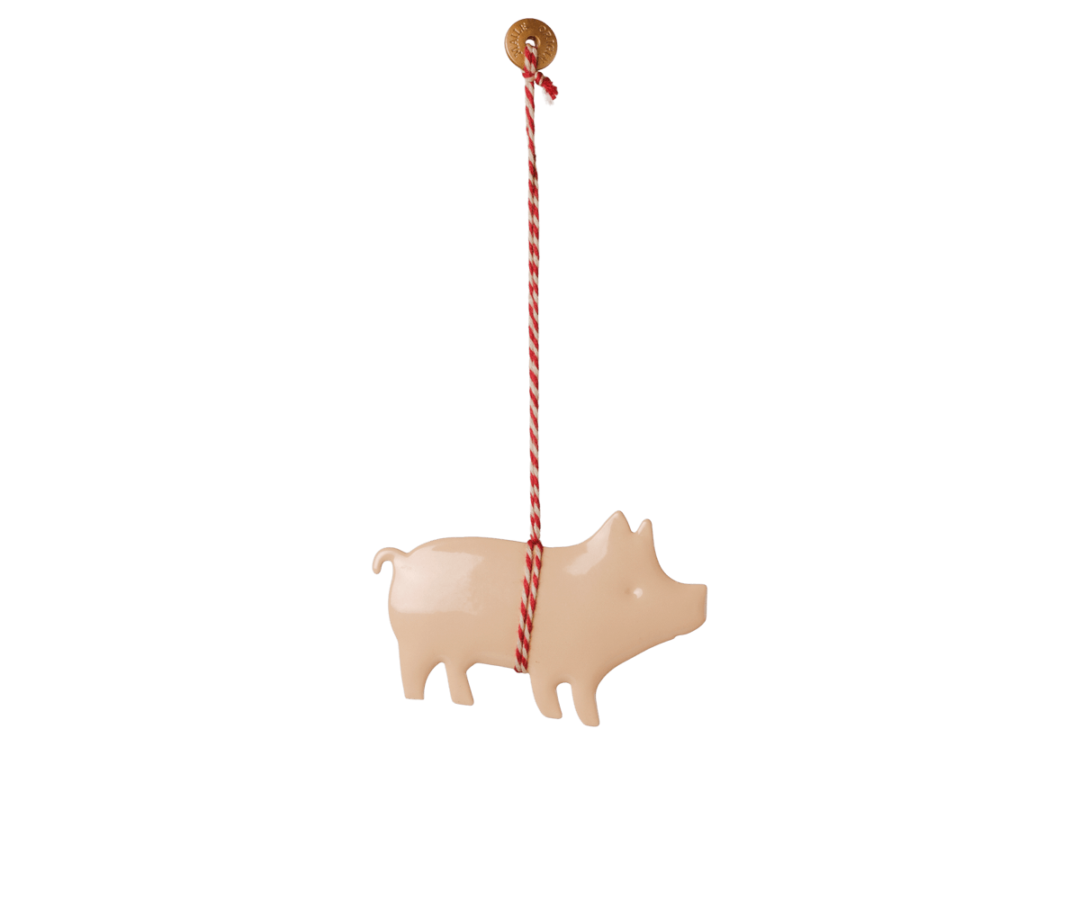 Maileg Metal Rose Pig Ornament - Knot and Spool