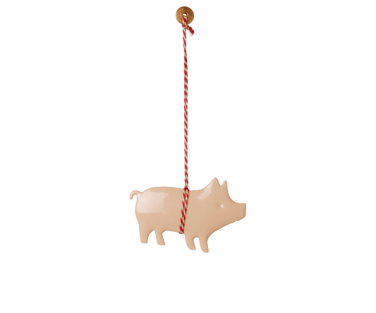 Maileg Metal Rose Pig Ornament - Knot and Spool