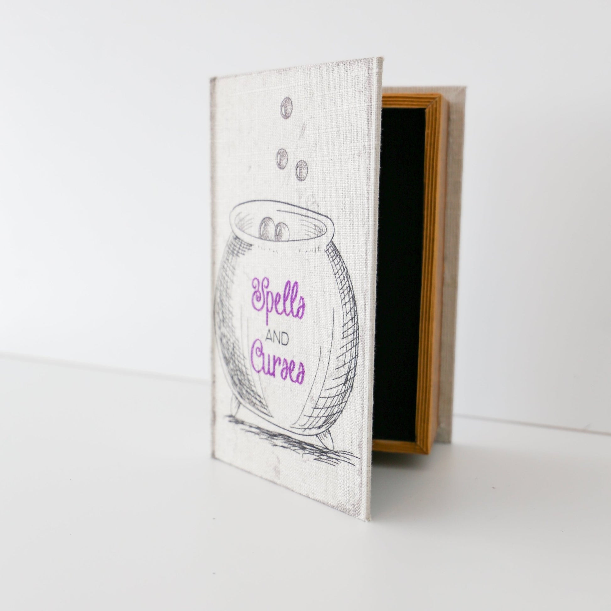 MDF & Fabric Witchy Book Stack Decor 3 A - Knot and Spool