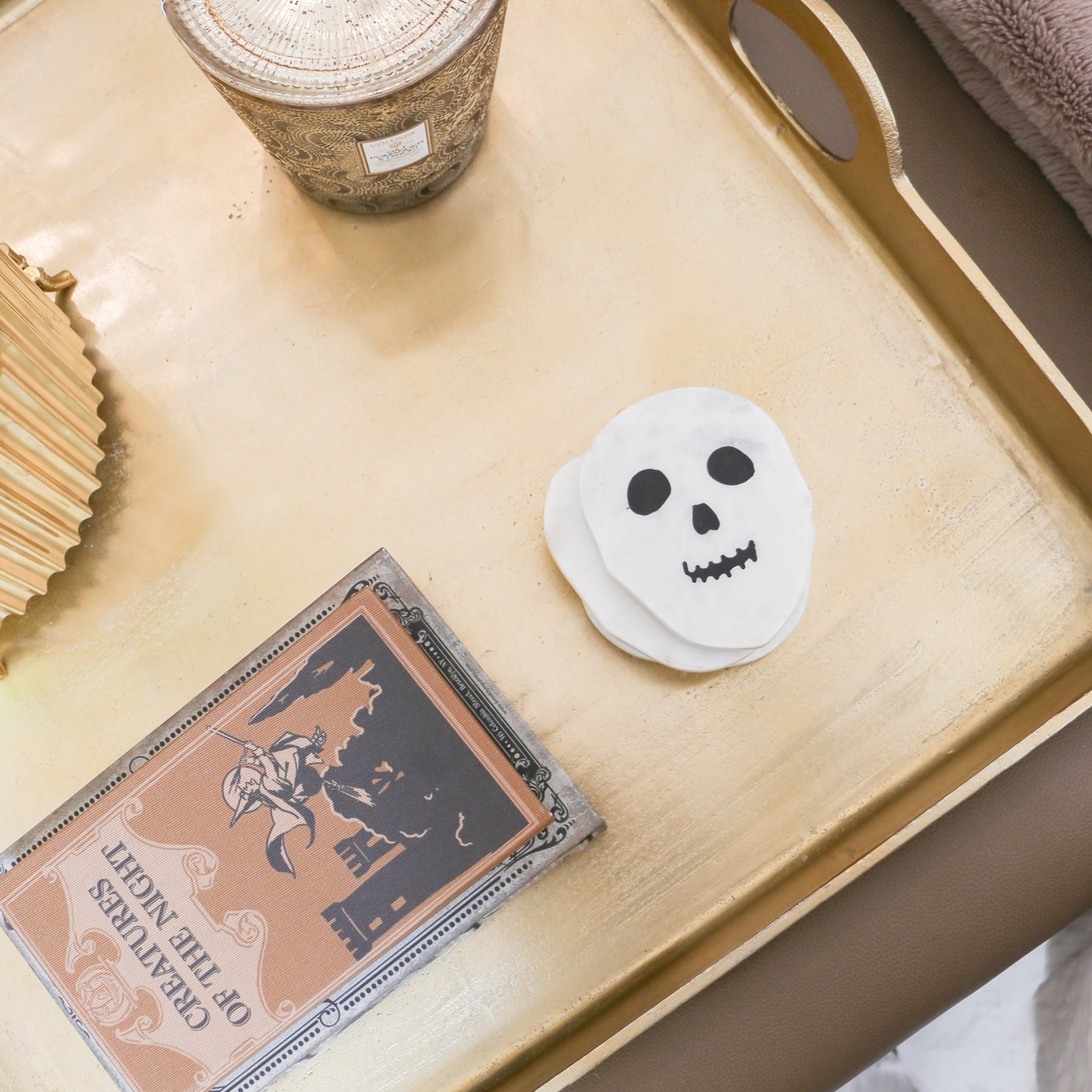 MDF & Linen Halloween Themed Book Storage Box - Knot and Spool