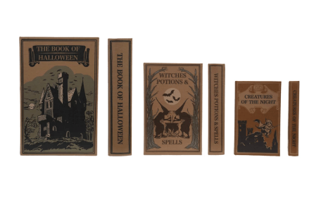 MDF & Linen Halloween Themed Book Storage Box - Knot and Spool