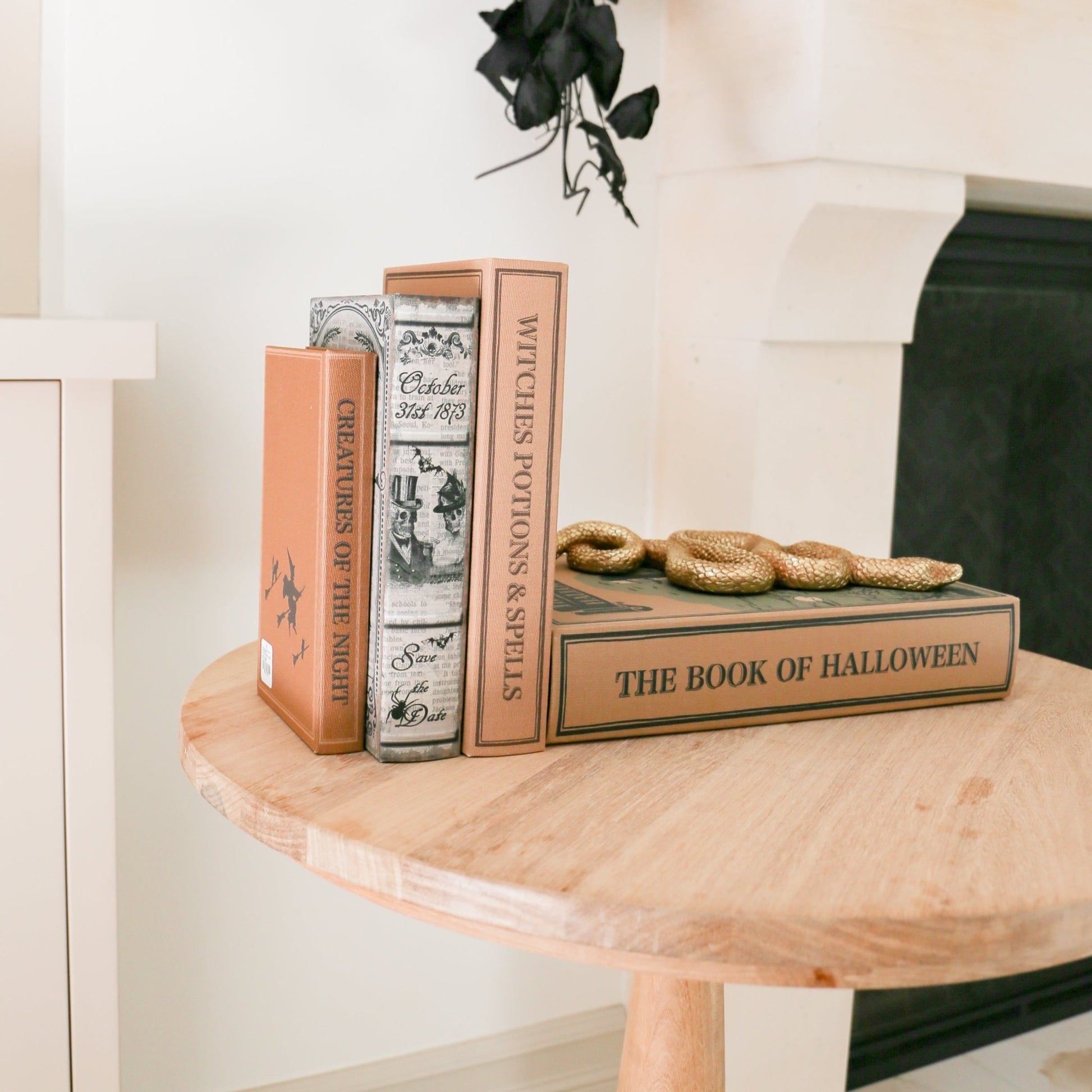 MDF & Linen Halloween Themed Book Storage Box - Knot and Spool