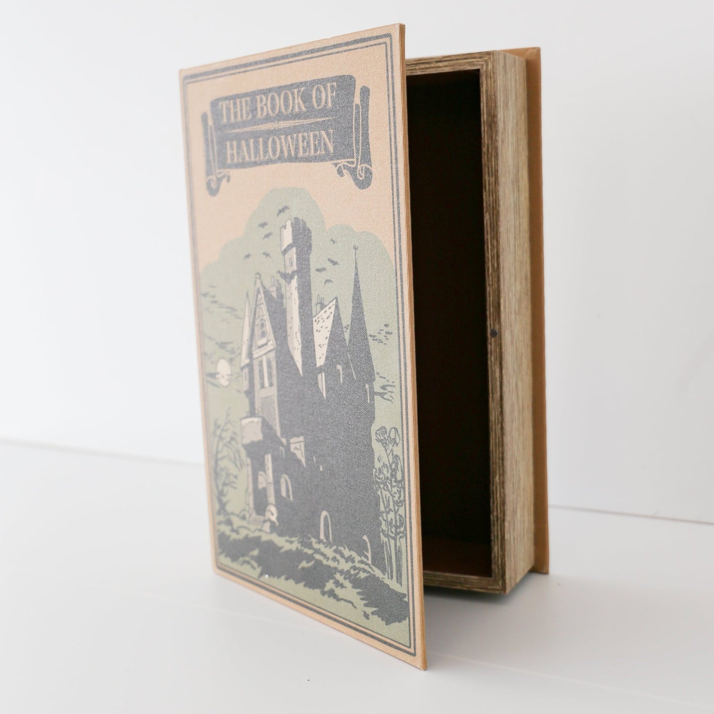 MDF & Linen Halloween Themed Book Storage Box - Knot and Spool