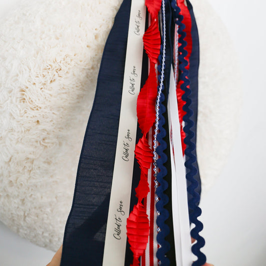 Missionary | Blue, White & Red RIBBON SET™ (without Bow) - Knot and Spool