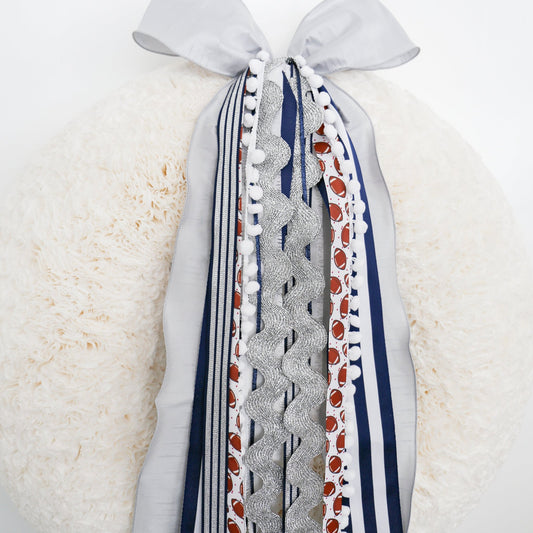 Navy & Silver RIBBON SET™ (with Bow) - Knot and Spool