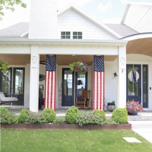 Patriotic Vertical Flag Wall Banner | 20 - in x 96 - in - Knot and Spool