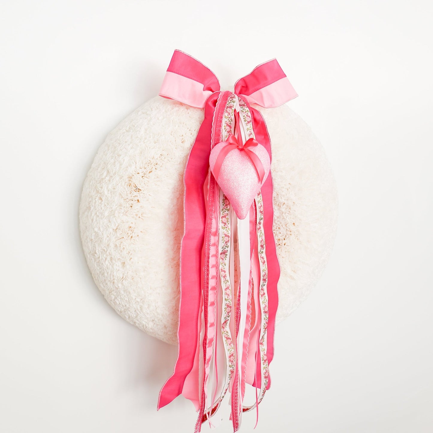 Pink Glittered Heart Ornament - Knot and Spool