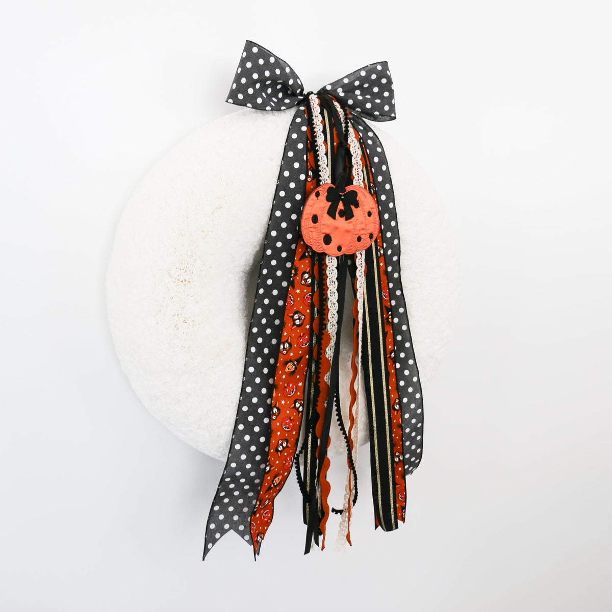 Polka Dot Pumpkin RIBBON SET™ (with Bow) - Knot and Spool