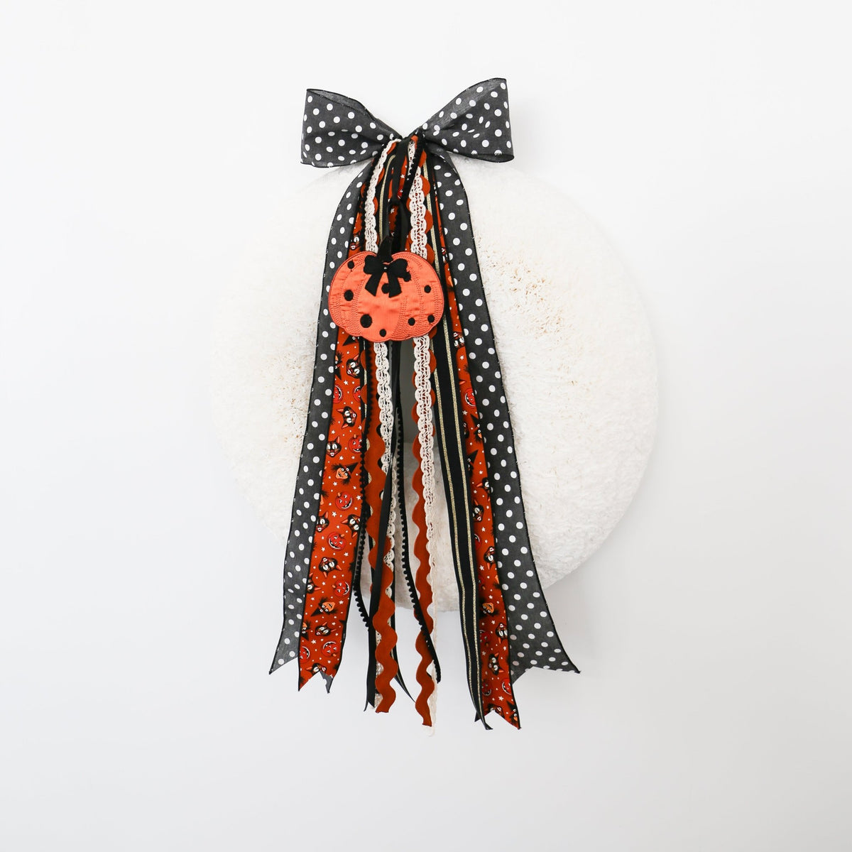 Polka Dot Pumpkin RIBBON SET™ (with Bow) - Knot and Spool