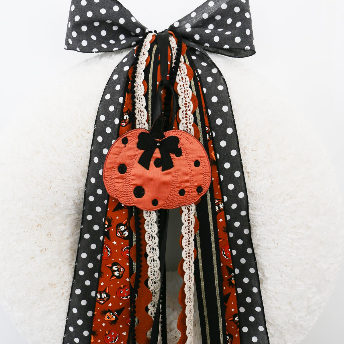 Polka Dot Pumpkin RIBBON SET™ (with Bow) - Knot and Spool