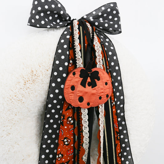 Polka Dot Pumpkin RIBBON SET™ (with Bow) - Knot and Spool