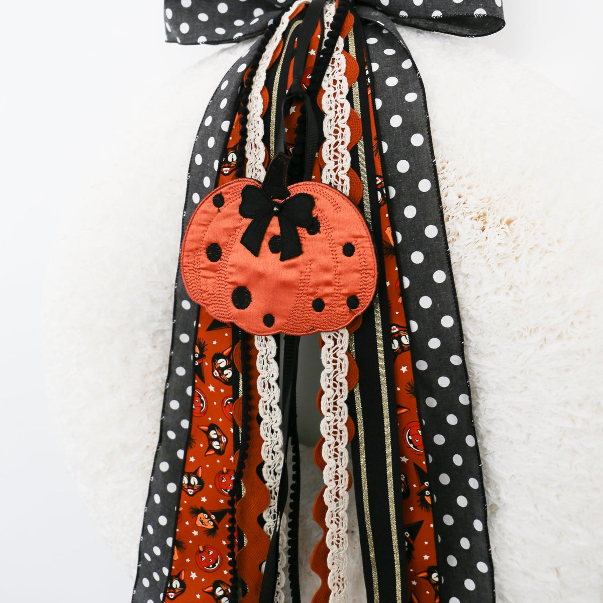 Polka Dot Pumpkin RIBBON SET™ (with Bow) - Knot and Spool