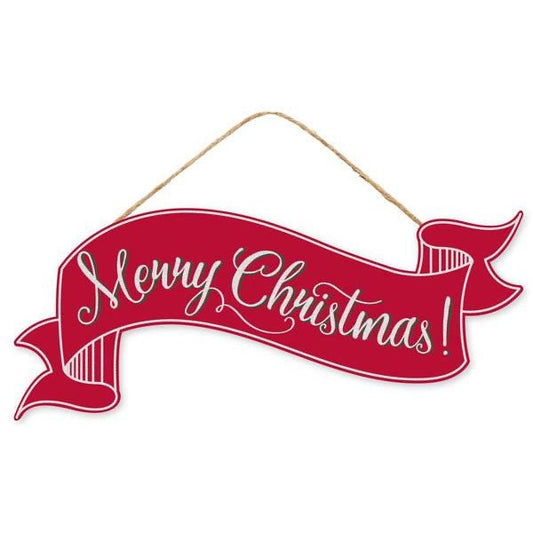 Red & Emerald Glitter Christmas Banner - Knot and Spool
