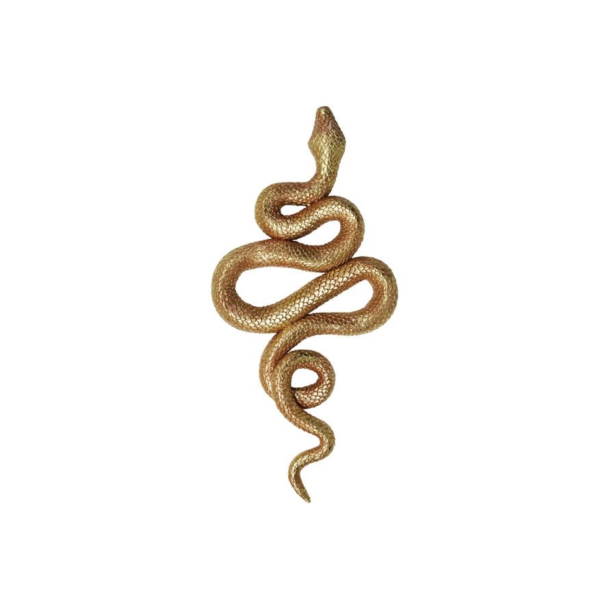 Resin Snake Wall Décor, Gold Finish - Knot and Spool